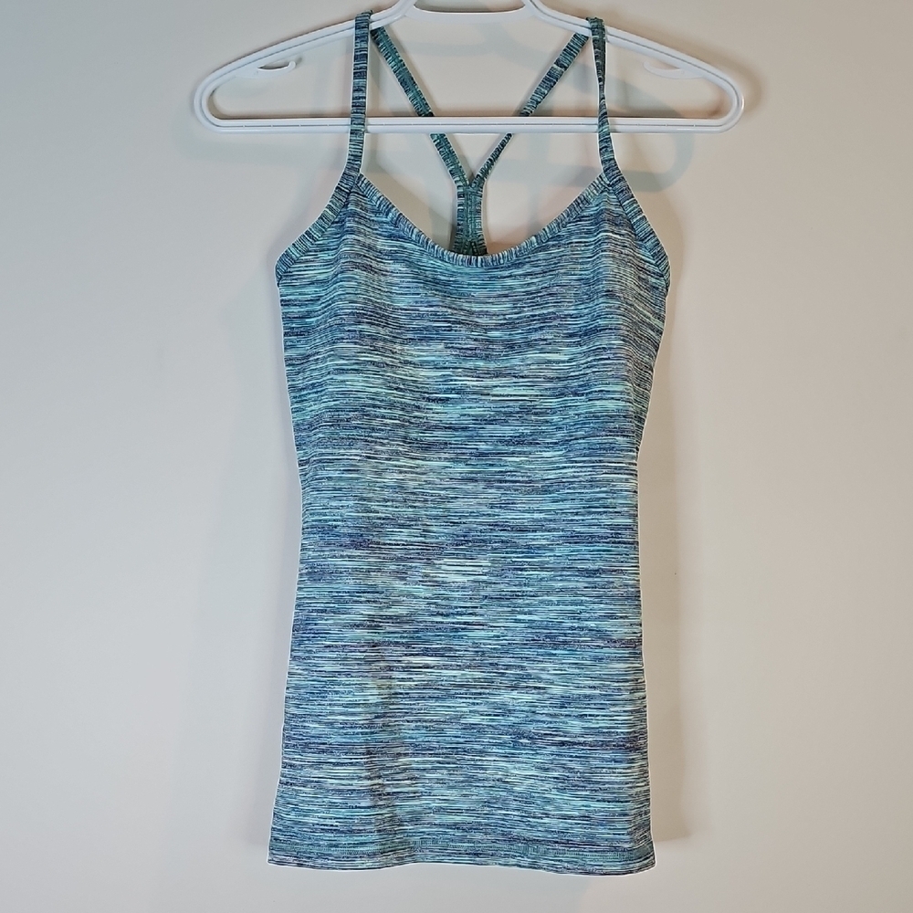 lululemon athletica Size 6 Blue And Green Athletic Tank Top